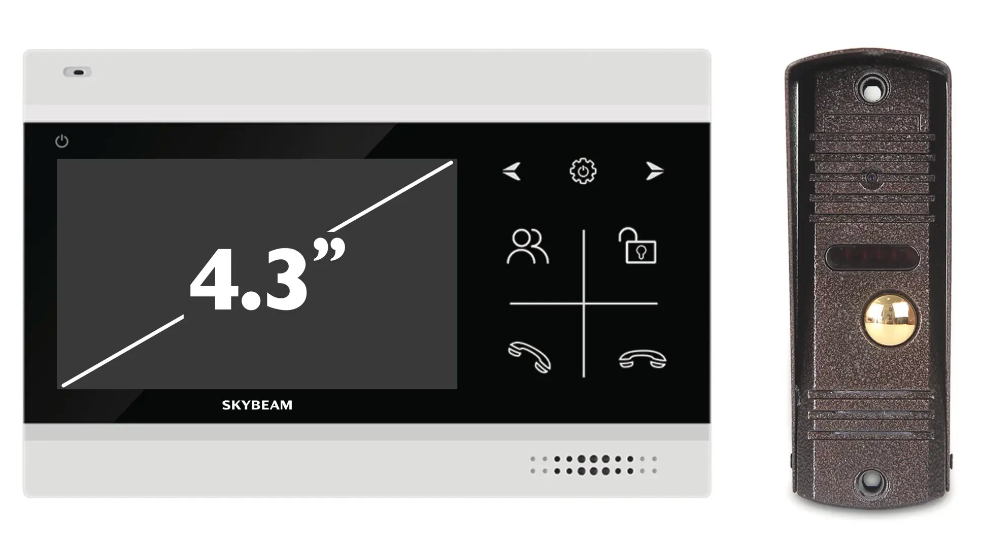 Комплект видеодомофона Skybeam 94403FA& 94201- 600TVLBL 4.3 цвет черный
