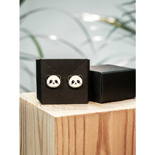 Серьги пусеты , пластик, белый