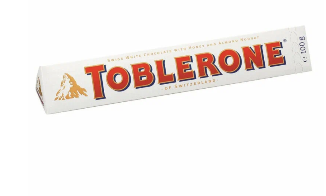 Шоколад Toblerone белый с медово-миндальной нугой, 100 г