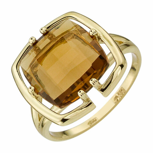 Кольцо ALORIS, красное золото, 585 проба, цитрин