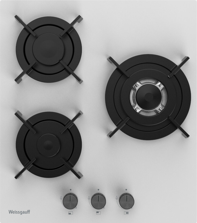 Варочная панель Weissgauff HG 430 WGV WOK-конфорка, 3 года гарантии, автоматический электроподжиг, Рукоятки Hi-Tech