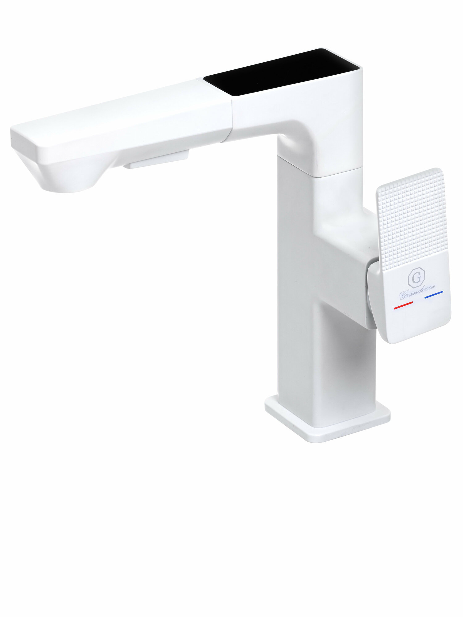 фото Смеситель для ванной с телескопической лейкой Grandezza LB23 Led дисплеем и термостатом (Черный)