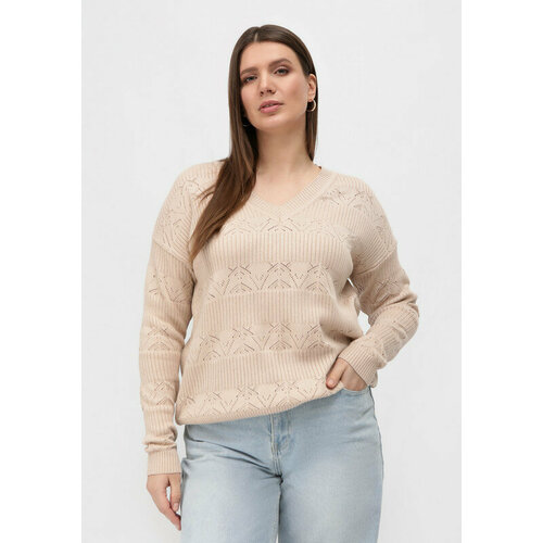Пуловер VIVAWOOL, размер 60, бежевый пуловер vivawool размер 60 розовый