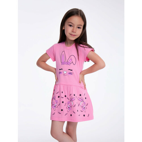 Платье Счастливая малинка, размер 116, розовый платье счастливая малинка размер 116 коралловый