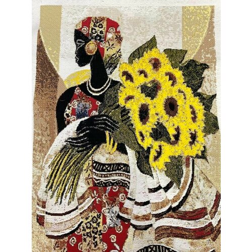 Панно гобеленовое на стену Этно подсолнухи 93х43 см Гобелен 3900₽