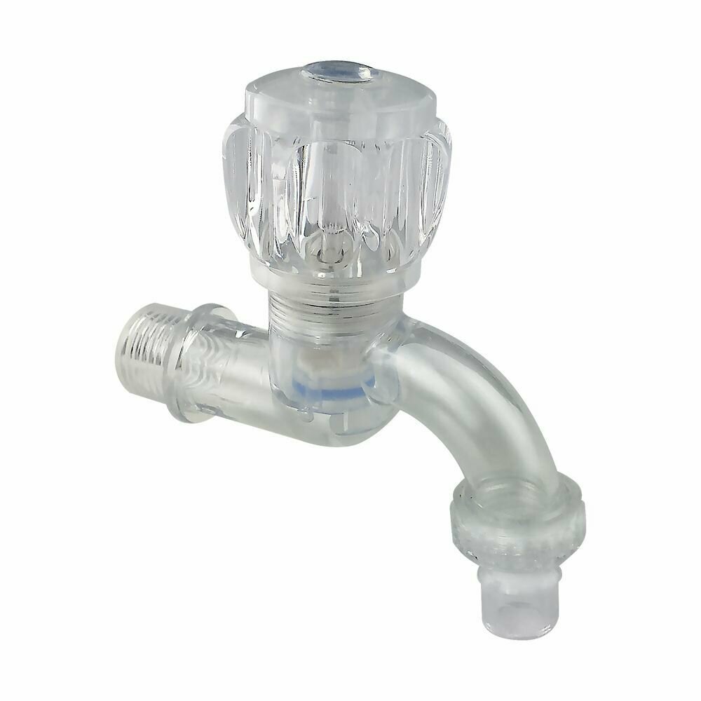 фото Кран водоразборный санакс 8803 белый 1/2н прозрачный 10 см от стены