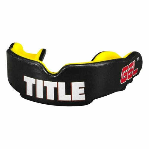 Капа боксерская TITLE GEL Victory Mouthguard, черно-желтая капа bluesports mouthguard jr red