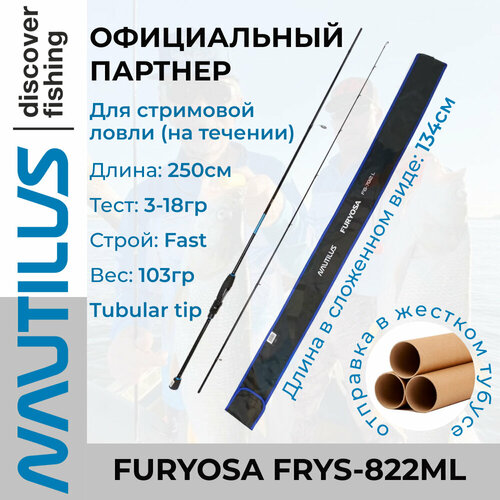 Спиннинг Nautilus Furyosa FRYS-822ML 250см 3-18гр