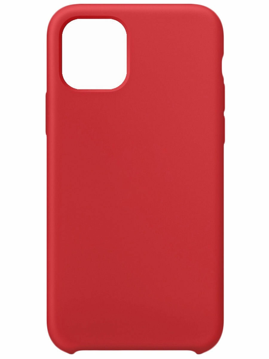 Чехол силиконовый на телефон Apple iPhone 11, для Айфон 11 без логотипа с микрофиброй внутри, красный