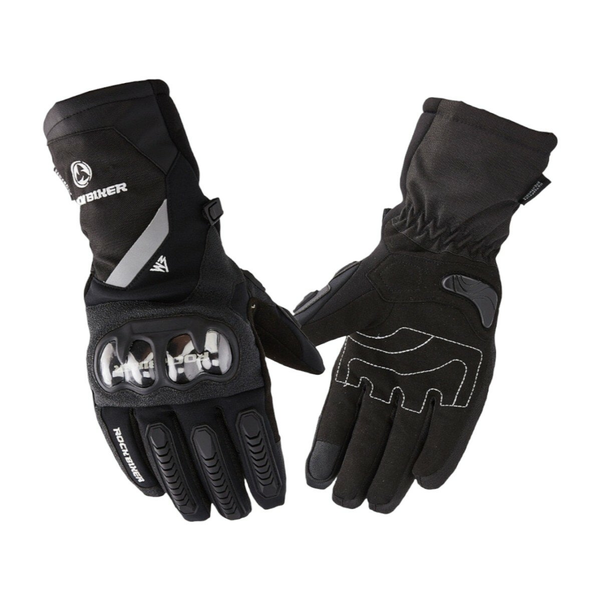 Мотоперчатки перчатки теплые Rock Biker RBG-32 для мотоциклиста на мотоцикл скутер мопед квадроцикл снегоход, черные, XL