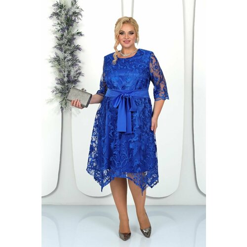 Платье Ninel, размер 60, синий платье из гипюра