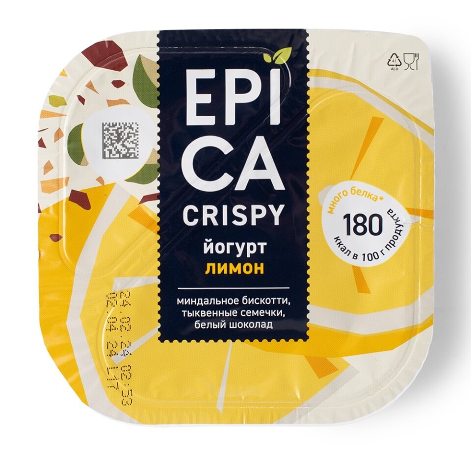 Йогурт Crispy (Криспи) Лимон 8,6% ТМ Epica (Эпика)