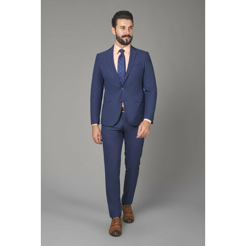 Костюм классический Valenti, размер 104/182/2, синий костюм valenti пиджак и брюки классический стиль прилегающий силуэт шлицы однобортная карманы размер 104 182 2 серый синий