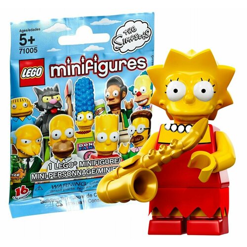 LEGO 71005-4 Лиза Симпсон с саксофоном. Коллекционная минифигурка лего Симпсоны 1 серия lego 71005 11 апу нахасапимапетилон со стаканом коллекционная минифигурка лего симпсоны 1 серия