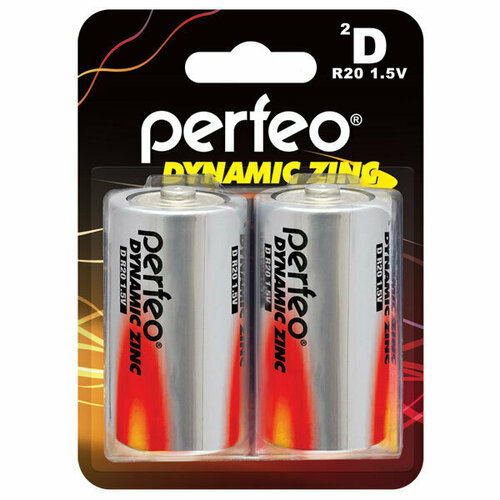 Батарейки Perfeo R20/2BL Dynamic Zinc батарейка perfeo dynamic zinc aa в упаковке 60 шт
