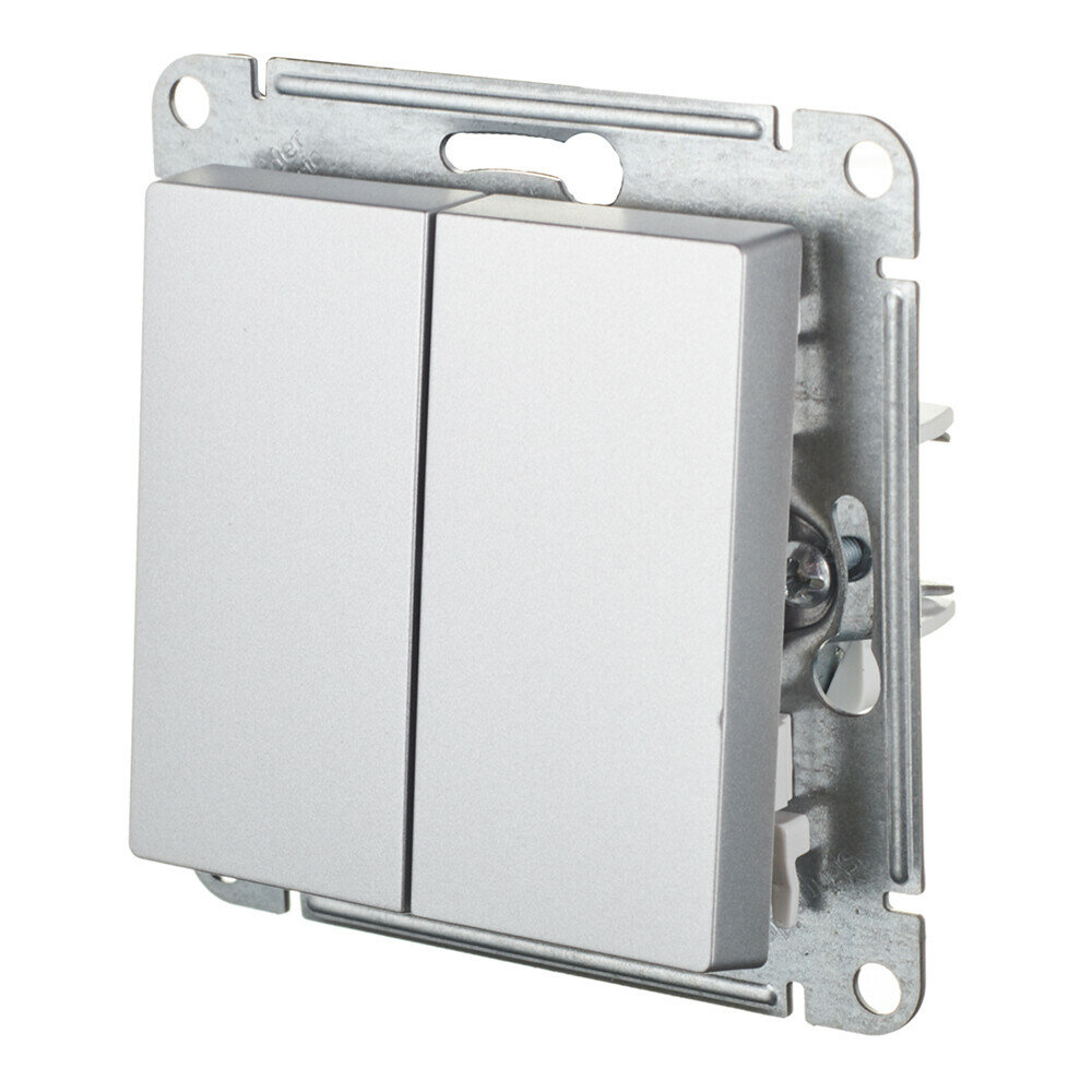 Выключатель Schneider Electric AtlasDesign ATN000351, двухклавишный, скрытый монтаж, алюминий