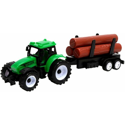 Трактор инерционный Фермер с прицепом, детская игрушечная пластиковая машинка-спецтехника инерционный фермерский трактор с прицепом детская игрушка farm truck спецтехника инерционная машинка 30х9х8 см