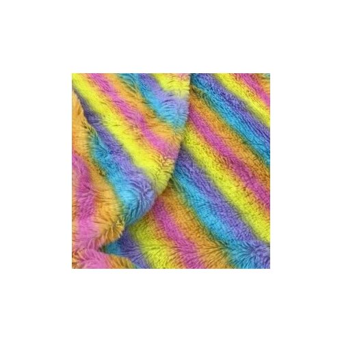 Мех искусственный (плюш) радужный для пошива игрушек, одежды, обивки мебели / высота ворса 18 мм, 150х100 см