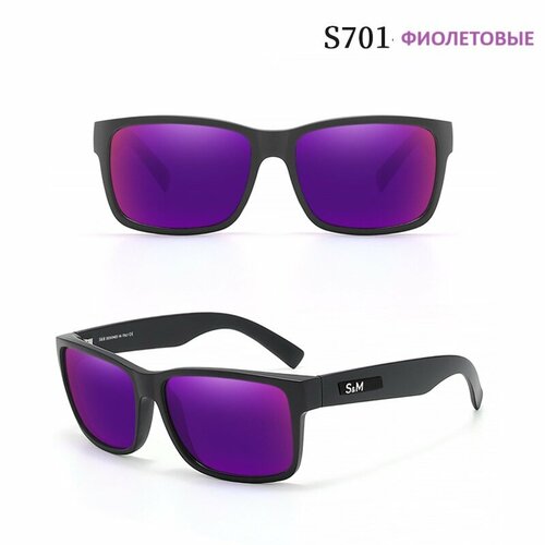 Солнцезащитные очки S&M, черный, фиолетовый