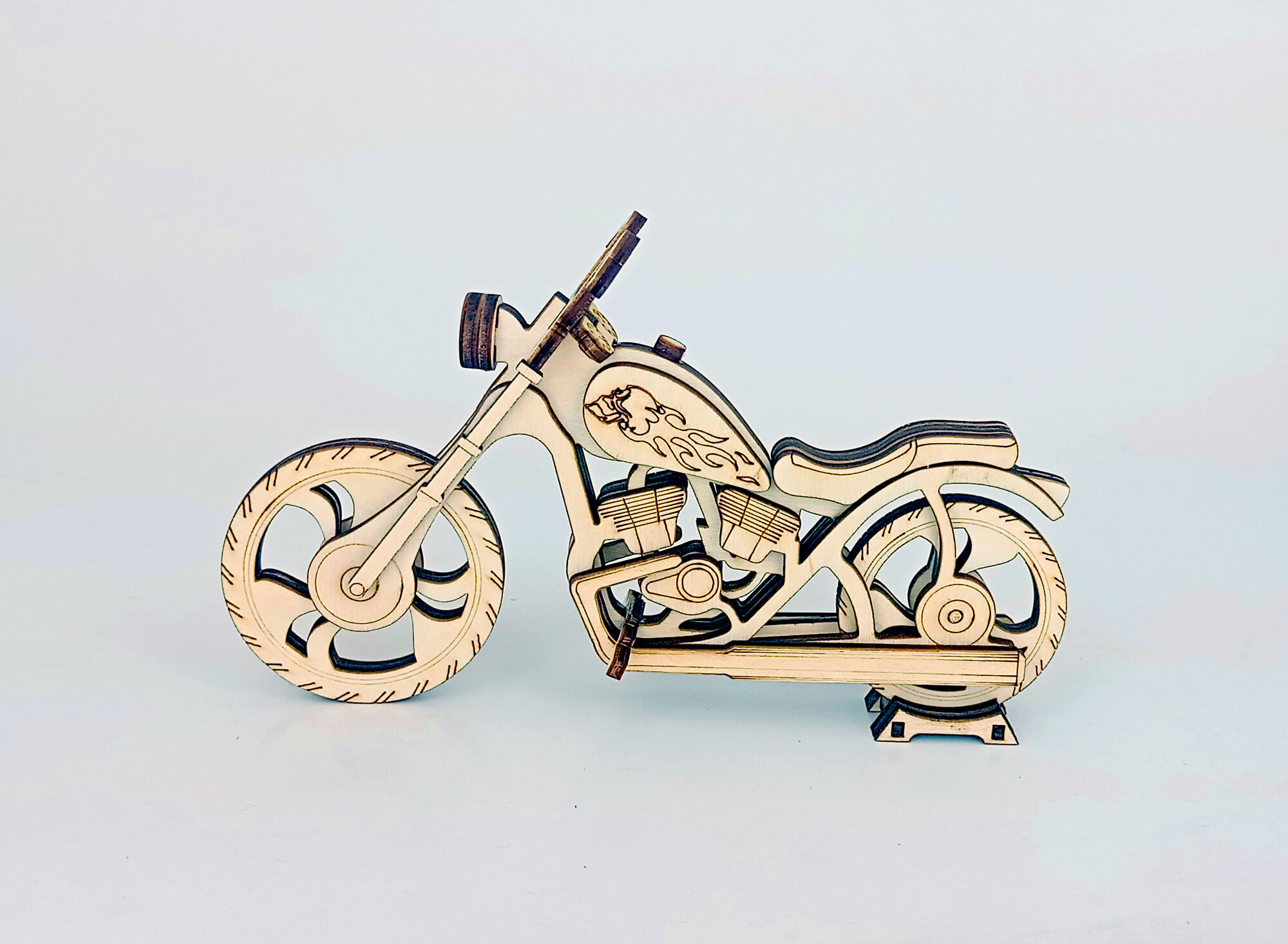 Сборная модель, деревянный конструктор - Байк — фото 1