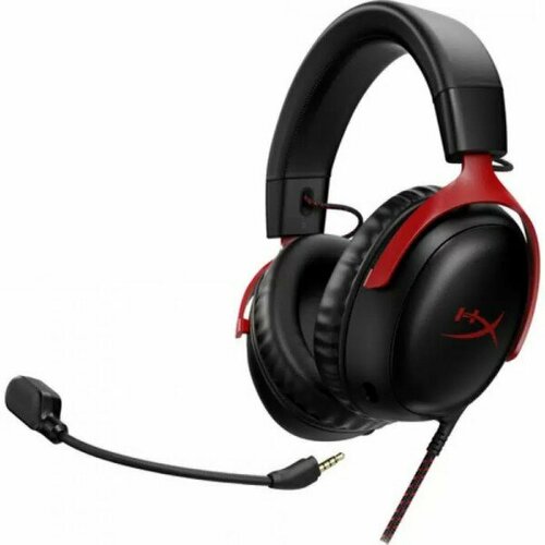 Наушники с микрофоном HyperX Cloud III черныйкрасный 12м мониторные оголовье 727A9AA 15750₽