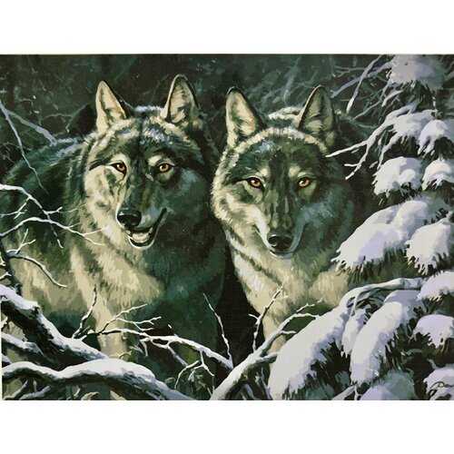 Картина по номерам Paintboy 40х50 см Волчья пара холст на подрамнике