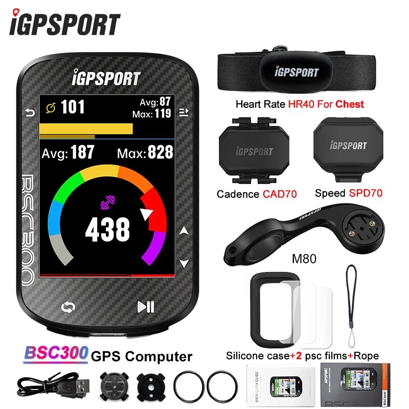 IGPSPORT Велокомпьютер BSC300, BSC300 HR40 All
