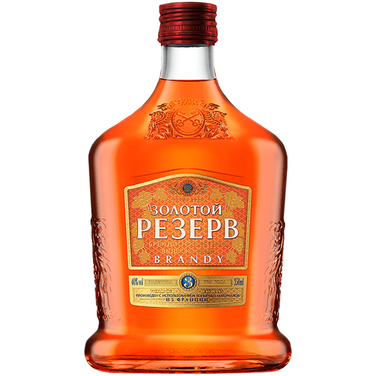 Бренди Золотой Резерв 3 года 0,25 л