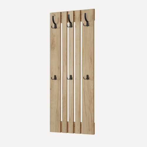 Изображение товара Вешалка настенная Compass "Эмилия" ЭЛ-07, дуб крафт золотой, 6 крючков, 146 см