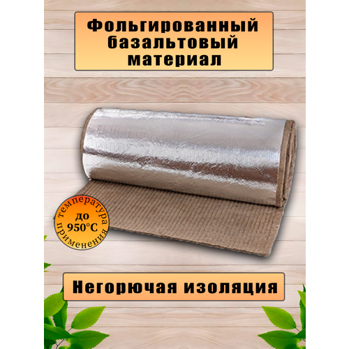 Базальтовый фольгированный материал. Для бани. Для вентиляции. 1200мм*1000мм*13мм