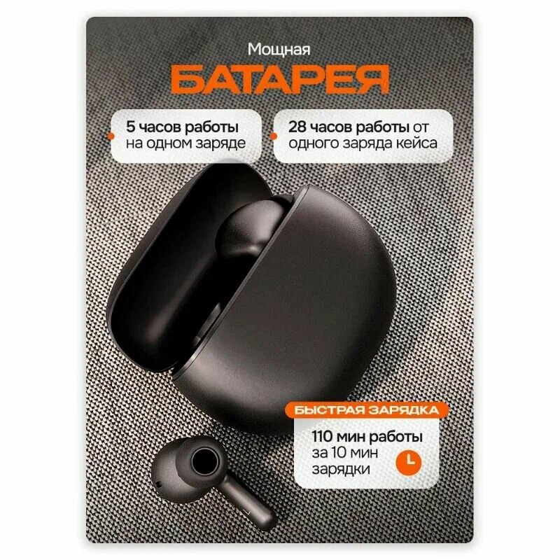 Наушники И Гарнитуры Xiaomi Наушники с микрофоном (гарнитура) беспроводные XIAOMI Redmi Buds 4 Active, Bluetooth, черные