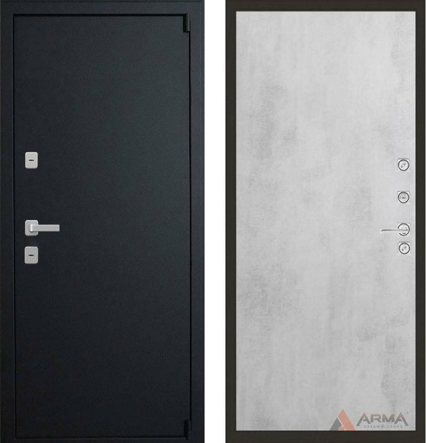 Входная дверь Арма Сити Лайт 06 "Бетон светлый" 960x2050, открывание правое