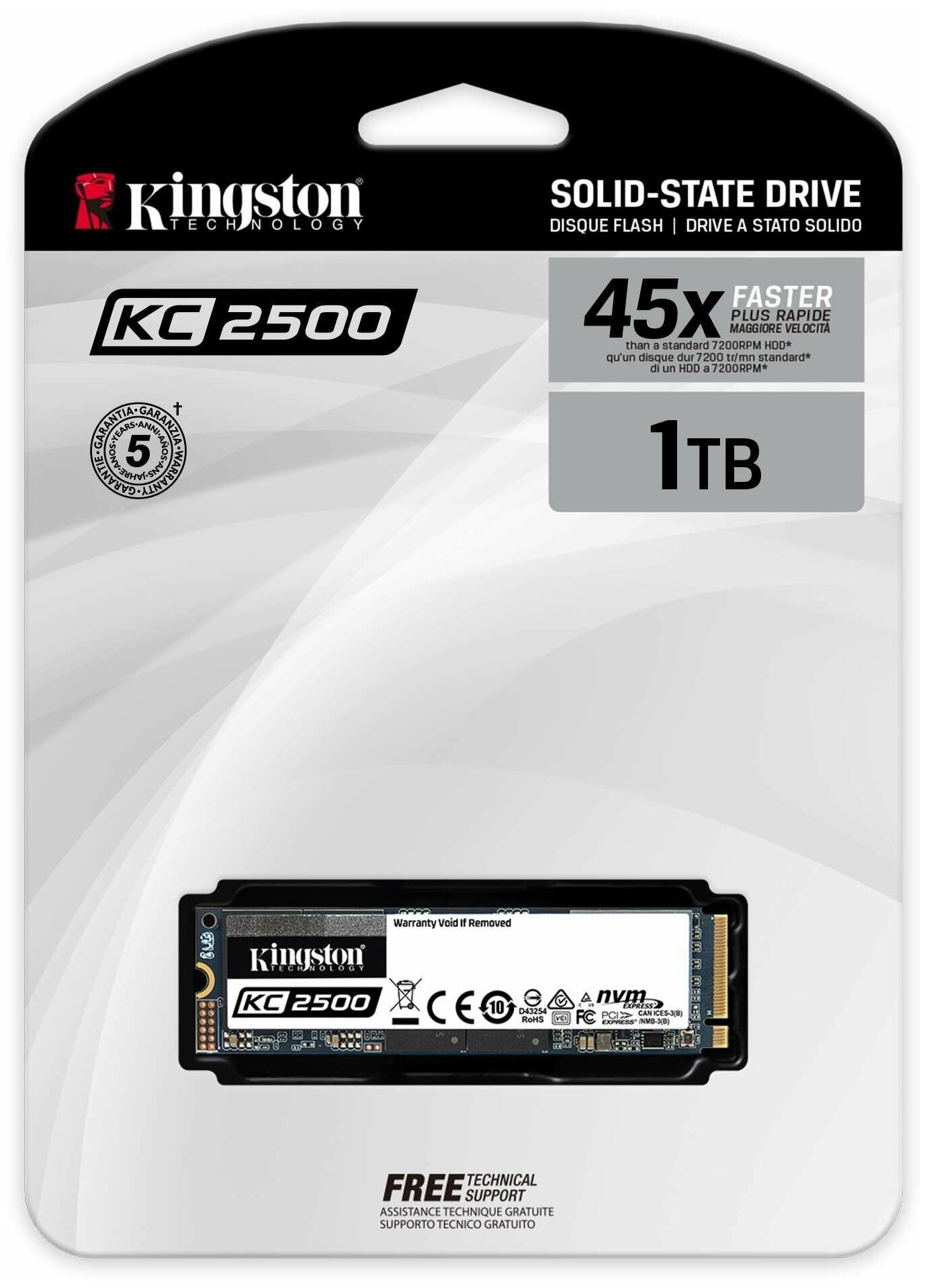 SSD накопитель KINGSTON KC2500 1ТБ, M.2 2280, PCI-E x4, NVMe - фото №8