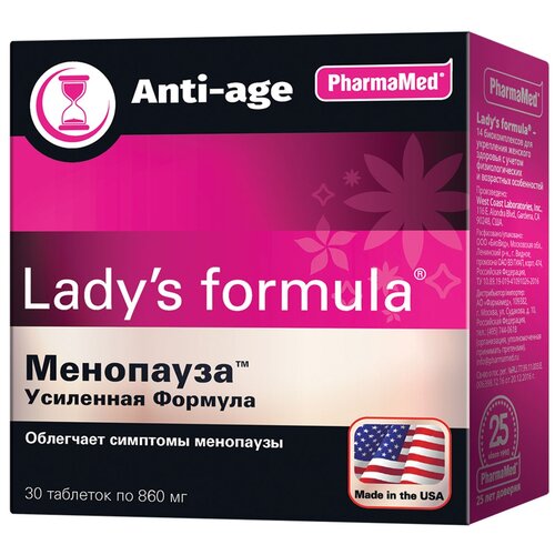 Купить Lady's formula менопауза усиленная формула таб, 30 шт., Pharmamed/West Coast Laboratories, Ins., female