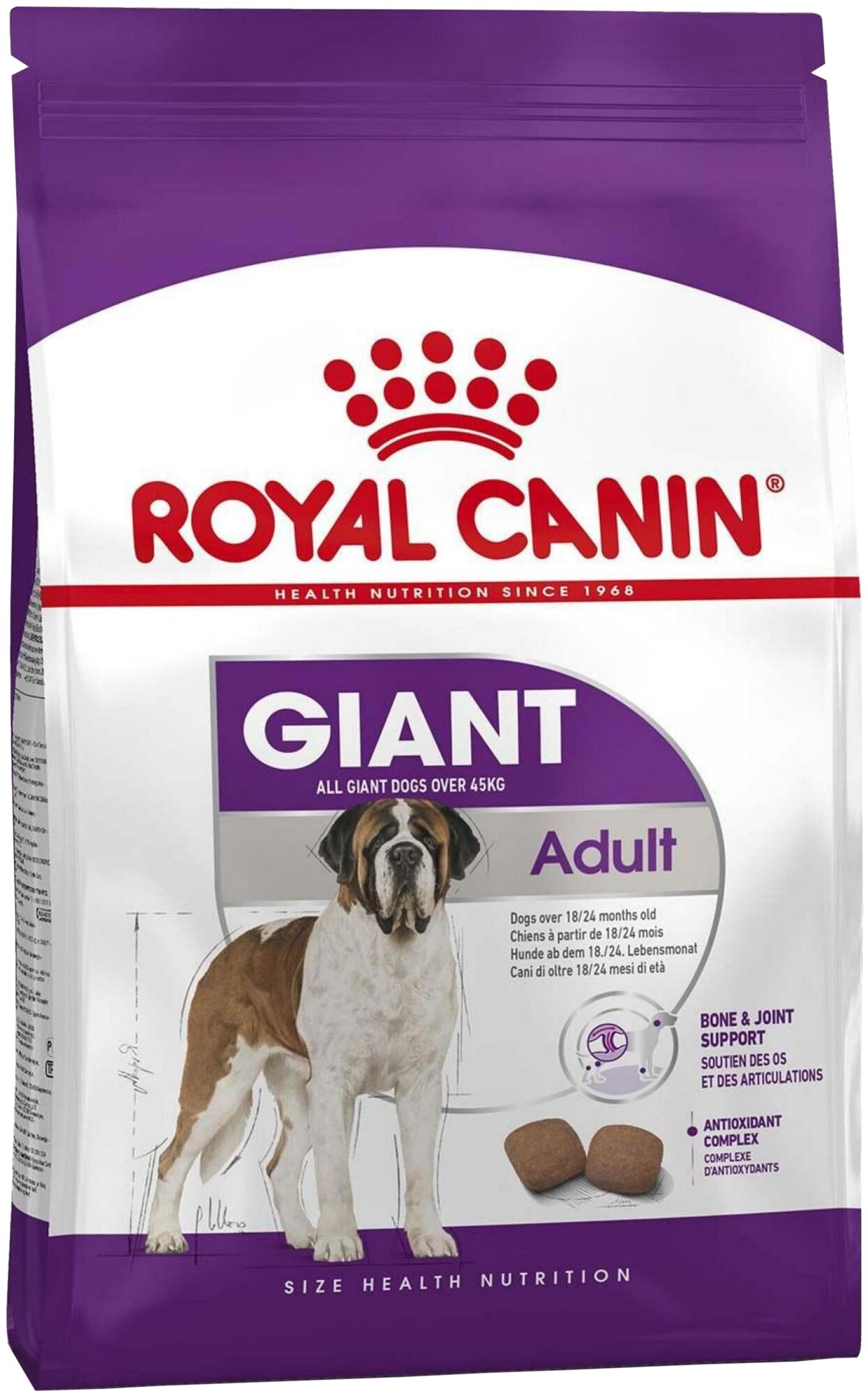 Royal Canin RC Для взр.собак гигантских пород от 45 кг с 18мес.(Giant Adult 28) 30090400R0 4 кг 11133 (2 шт)