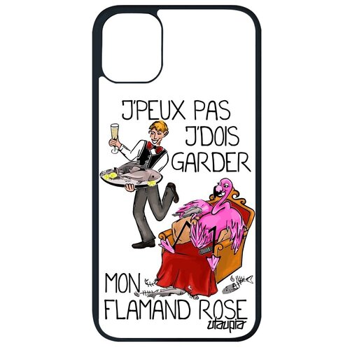 фото Противоударный чехол на мобильный // apple iphone 11 pro max // "не могу - у меня фламинго!" крутой карикатура, utaupia, белый