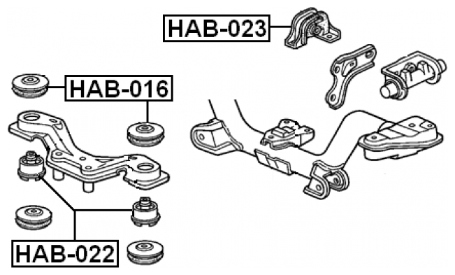 Подушка заднего дифференциала Febest HAB-023