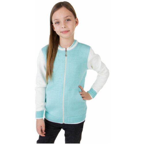 Кардиган АЙVА Пери голубой для девочек 122-128