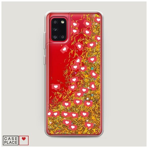 фото Чехол жидкий с блестками samsung galaxy a31 insta likes case place