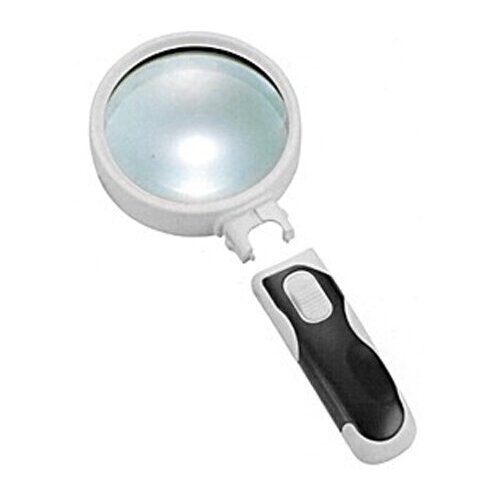 professional head magnifying glass 2 led glasses magnifier for reading portable 1x 1 5x 2 0x 2 5x 3 5x eyewear repair loupe Лупа Kromatech ручная круглая 5x, 75 мм, с подсветкой (2 LED), черно-белая 77375B