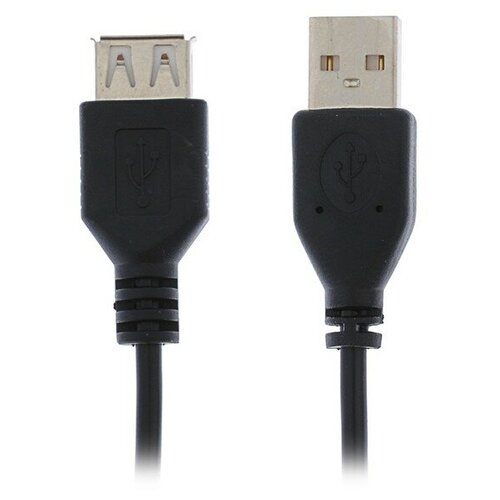 Кабель-удлинитель Гарнизон GCC-USB2-AMAF-1.8M, USB2.0, A(m)-A(f), 1.8 м, черный удлинитель usb2 0 am af at7206 кабель 1 5 метра чёрный