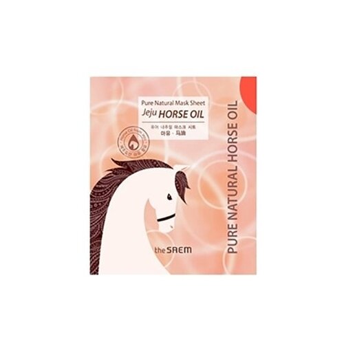 Маска The Saem Pure Natural Mask Sheet Horse Oil, 22 мл гидрогелевые патчи для кожи вокруг глаз с золотом и конским жиром horse oil