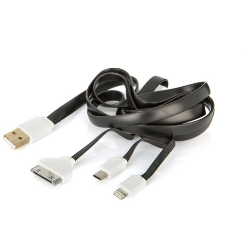 Кабель для зарядки смартфона 1 м, Lightning, MicroUSB, Apple 30pin, плоский кабель, Subini