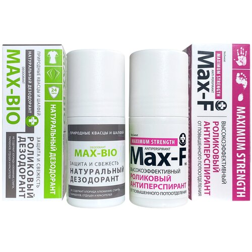 Антиперспирант Max-F NoSweat 35% Maximum Strength и Дезодорант MAX-BIO Защита и свежесть