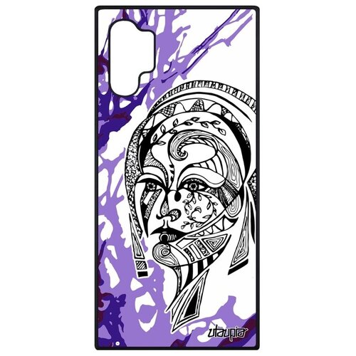 фото Качественный чехол на смартфон // galaxy note 10 plus // "портрет женщины" лицо дизайн, utaupia, фиолетовый
