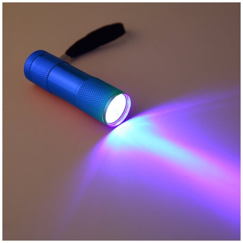 Ультрафиолетовый фонарик 395nm 9LED для обнаружения органики и сушки лака и клея (синий) фонарик флуоресцентный светодиодный ультрафиолетовый фонарь флуоресцентный с черным светом 395 нм миниатюрный фонарь с зумом для уф отвер