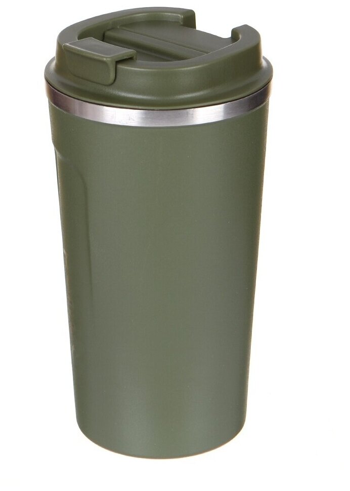 Термокружка PERFEO для напитков с крышкой-поилкой, объем 0,5 л., зеленый (PF_C3729) - фотография № 1