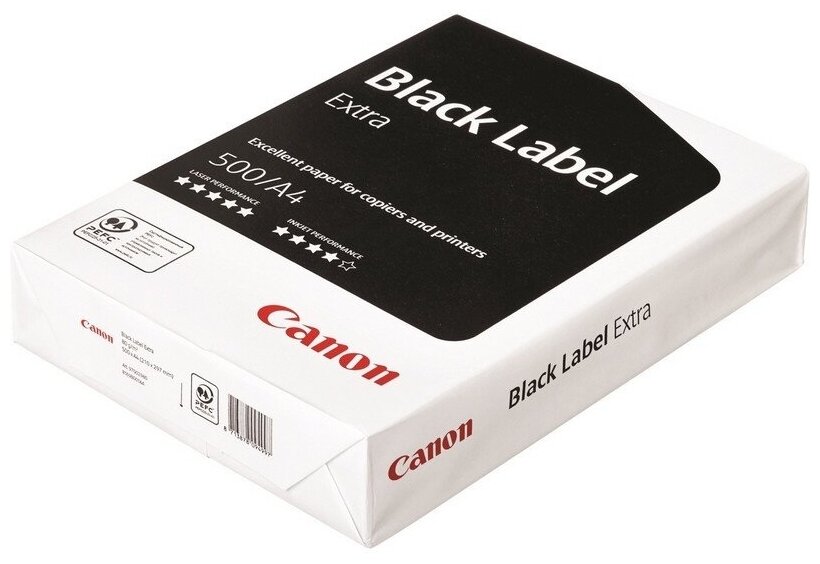 Бумага Canon Black Label Extra, А4, марка В, 80 г/м2, 500 листов