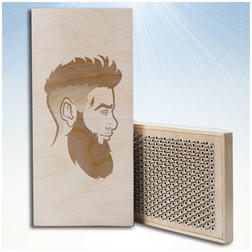 фото Доска садху для йоги с динамическими гвоздями хипстер мужчина борода - 1228 woodart