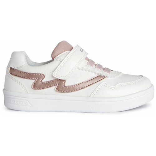 фото Полуботинки geox для девочек j djrock girl цвет белый/розовый, размер 27